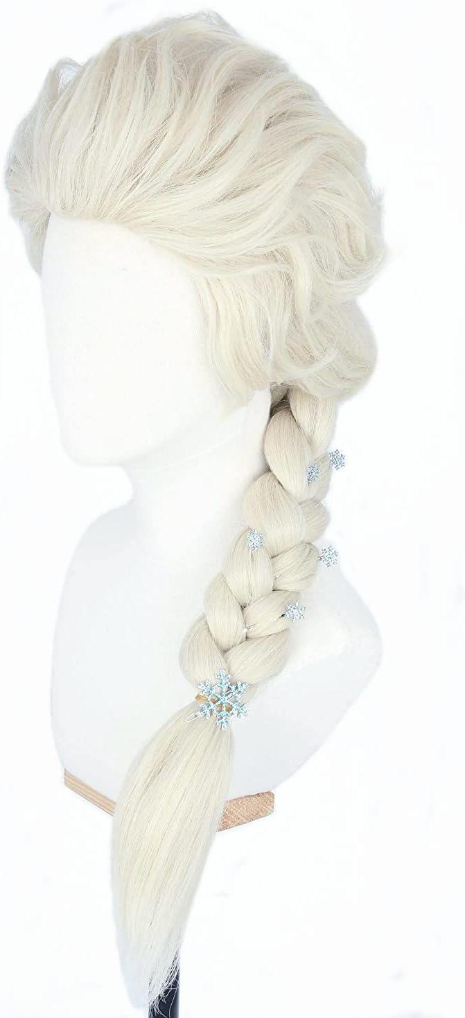imageTopcosplay Princesse Perruque pour Enfants et Femme Cosplay Perruque Blonde avec une Tresse pour Carnaval Dguisement