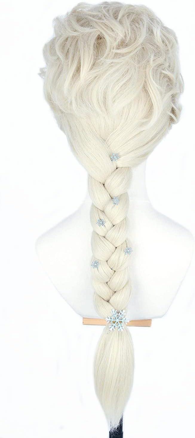 imageTopcosplay Princesse Perruque pour Enfants et Femme Cosplay Perruque Blonde avec une Tresse pour Carnaval Dguisement