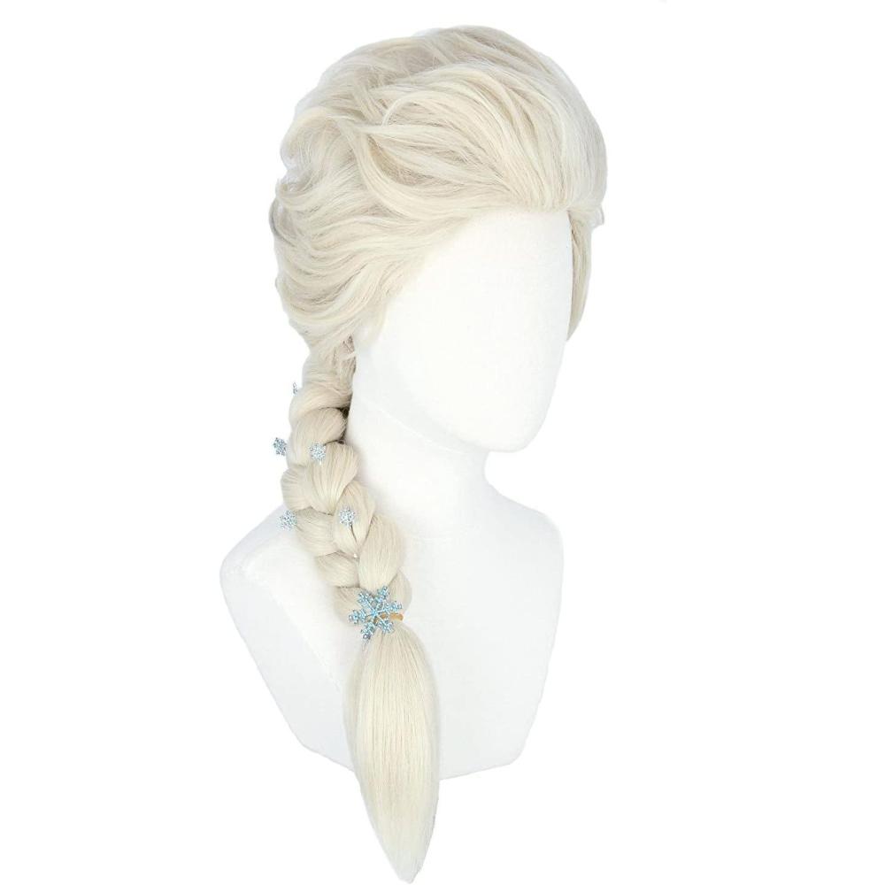 imageTopcosplay Princesse Perruque pour Enfants et Femme Cosplay Perruque Blonde avec une Tresse pour Carnaval Dguisement
