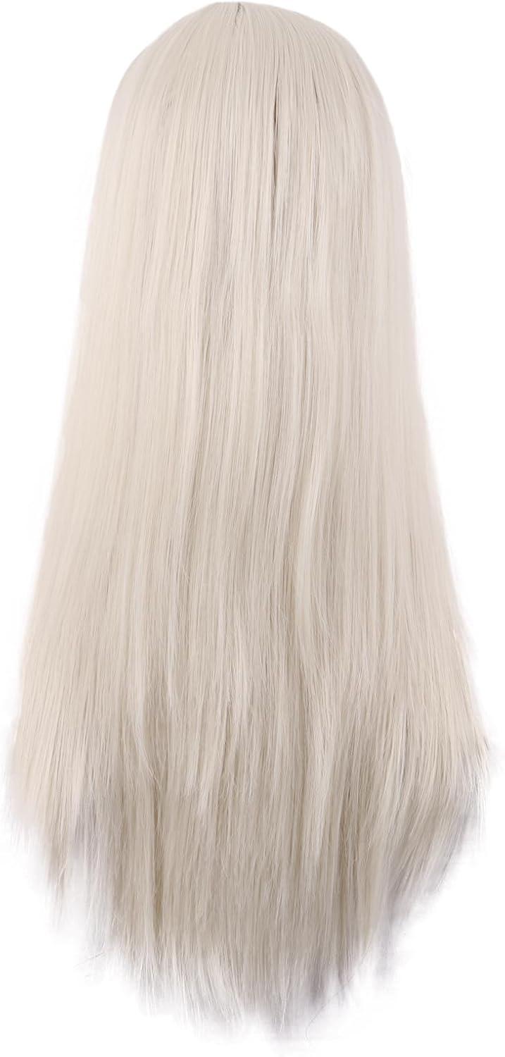 imageMapofBeauty 28 Pouces70 cm Monochrom Longue Droit Perruques Hauttemprature fibre Ordinaire Perruques Noir BruntrePlatine Blond