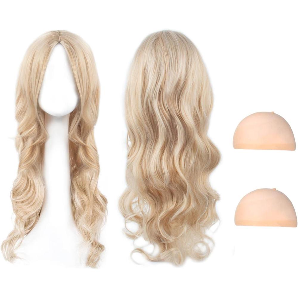 imageAYNKH Golden Wave Longue Perruque Boucle 27quot Fantaisie Robe Glamour Full Hair Wave Alternative Costume Cosplay Party