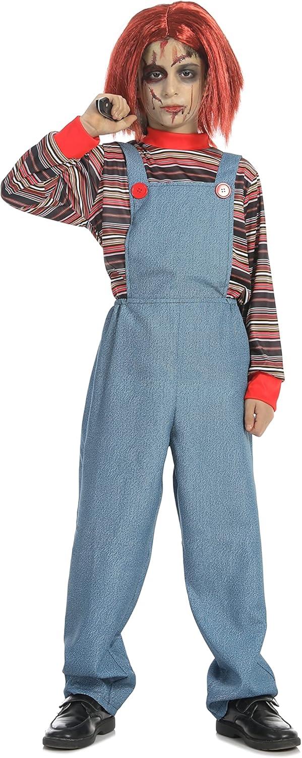 image:imageCarnavalife Perruque pour costume Chucky pour enfant perruque chuki poupe diabolique enfant perruque courte rouge orange pour dguisement Halloween Chucky rougeRouge