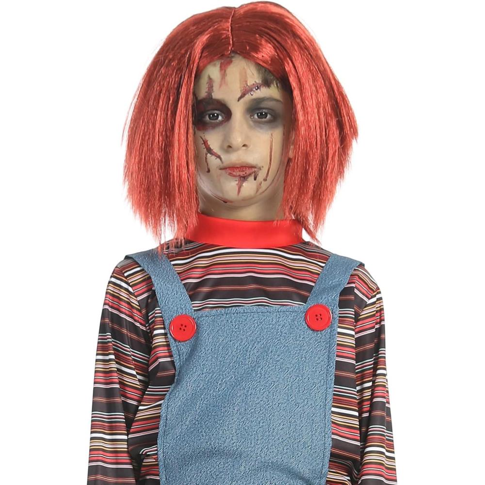 image:imageCarnavalife Perruque pour costume Chucky pour enfant perruque chuki poupe diabolique enfant perruque courte rouge orange pour dguisement Halloween Chucky rougeRouge