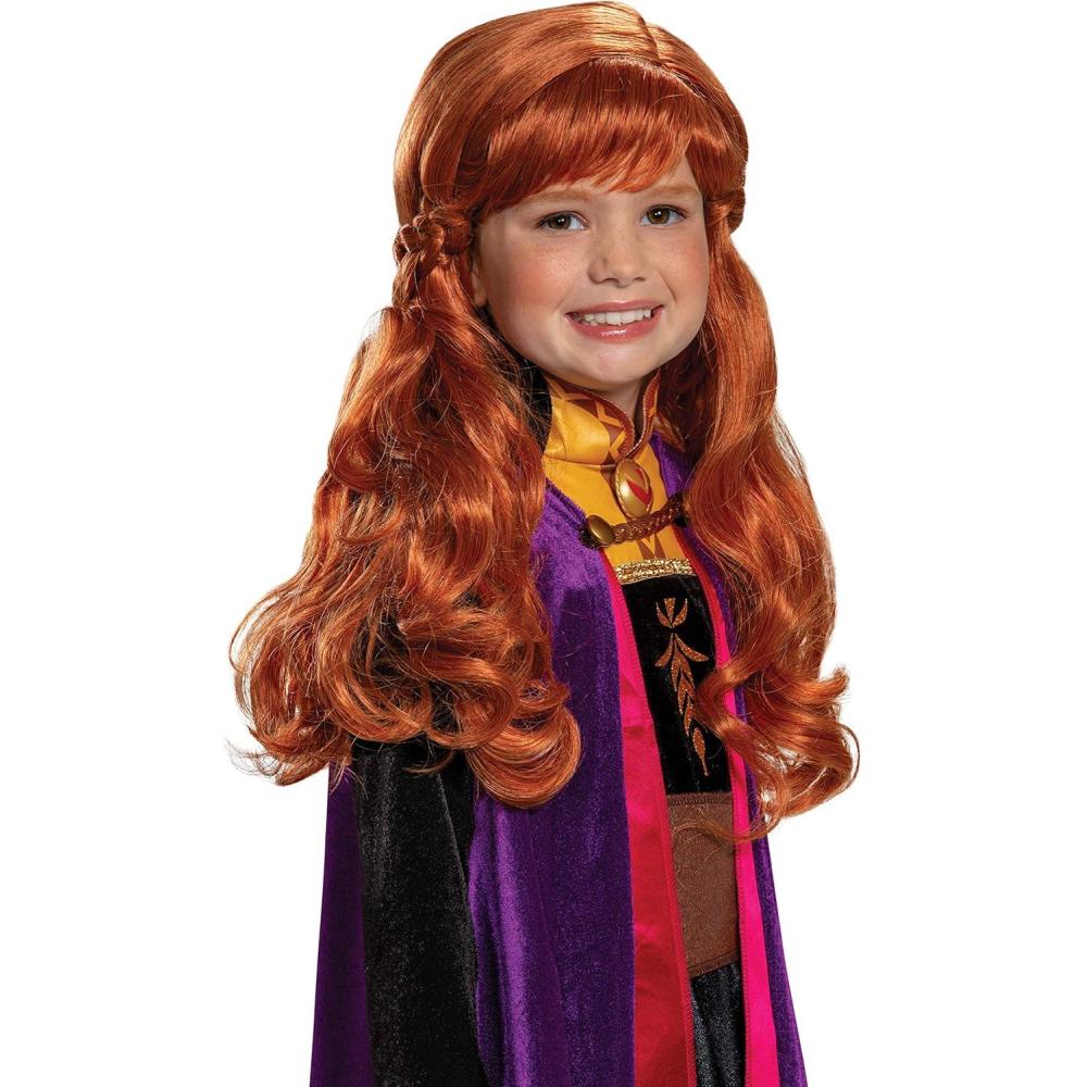 image:imageDisney La Reine des Neige 2 Perruque Anna Enfant Accessoire Costume Officiel DInsey Cheveux Roux Taille Unique Pour Dguisement Parfait pour Ftes et Cosplay