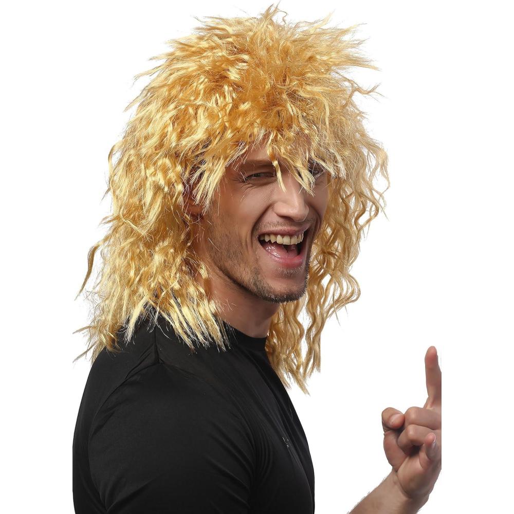 image:imageWIG ME UP  90683ZA35 Perruque Femmes Hommes Carnaval Boucles Sauvages Velu Prolo mulet crinire Blond Clair Blond dor
