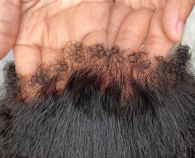 image:image13x4 Perruque Bresilienne Yaki Lace Wig Human Hair Perruque Femme Naturelle Brsilien 180 Density Yaki Cheveux Humain Prplum Kinky Straight Human Hair Wig With Edges Hairline 16 Pouces22 Pouces