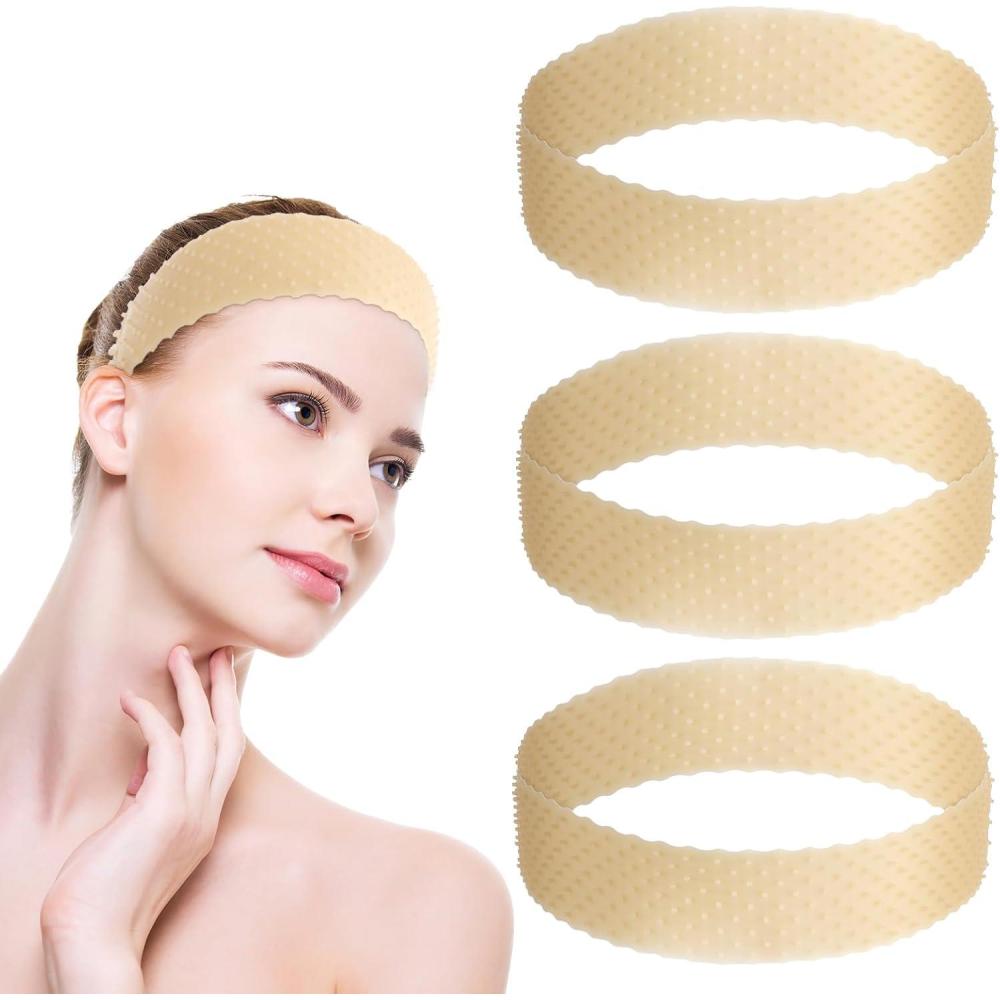 image:imageLot de 3 bandeaux en silicone pour perruque lastique antidrapant accessoire de perruque pour homme et femme naturel