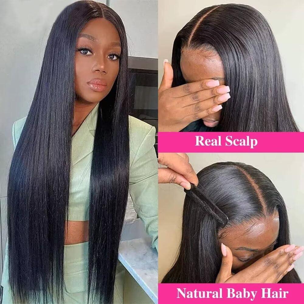 image:imagePerruque Femme Naturelle Brsilien V Part Wig Human Hair Straight Upgrade U Part Wigs Less Leave Out No Lace Glueless Wig Human Hair 16 Pouce Perruque Sans Colle Cheveux Humain FemmeNatural Color