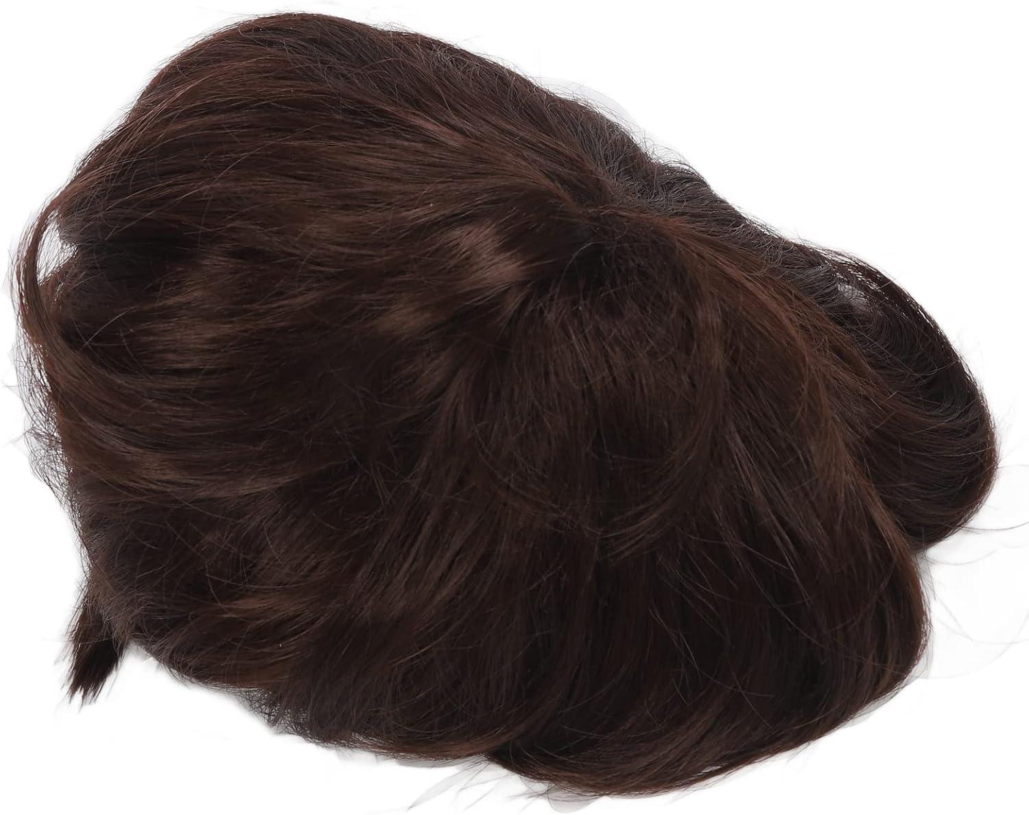 image:imagePerruque synthtique courte boucle pour garon cheveux onduls Texture moelleuse brun fonc coiffure ondule pour enfants fte dhalloween Cosplay