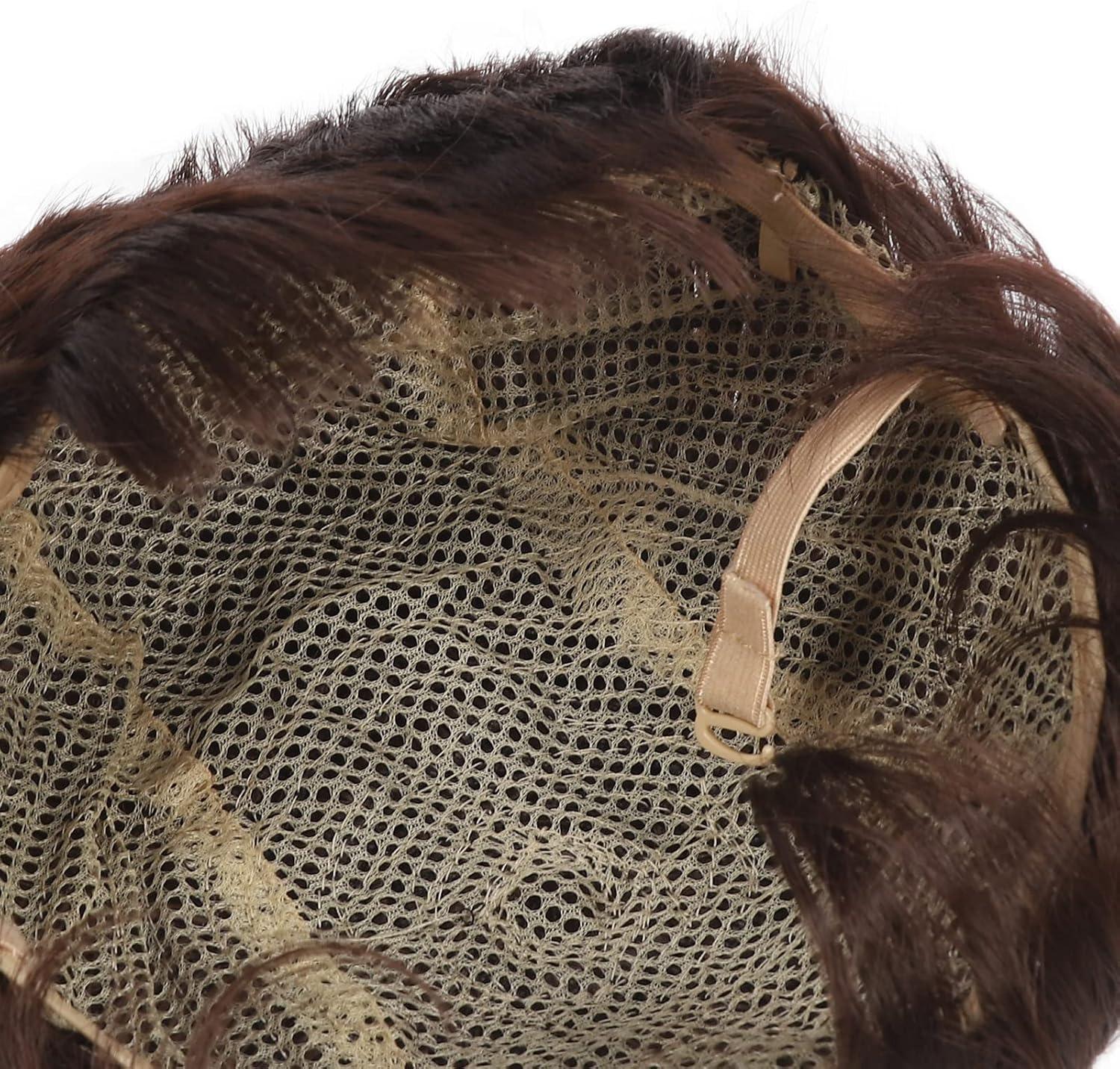 image:imagePerruque synthtique courte boucle pour garon cheveux onduls Texture moelleuse brun fonc coiffure ondule pour enfants fte dhalloween Cosplay