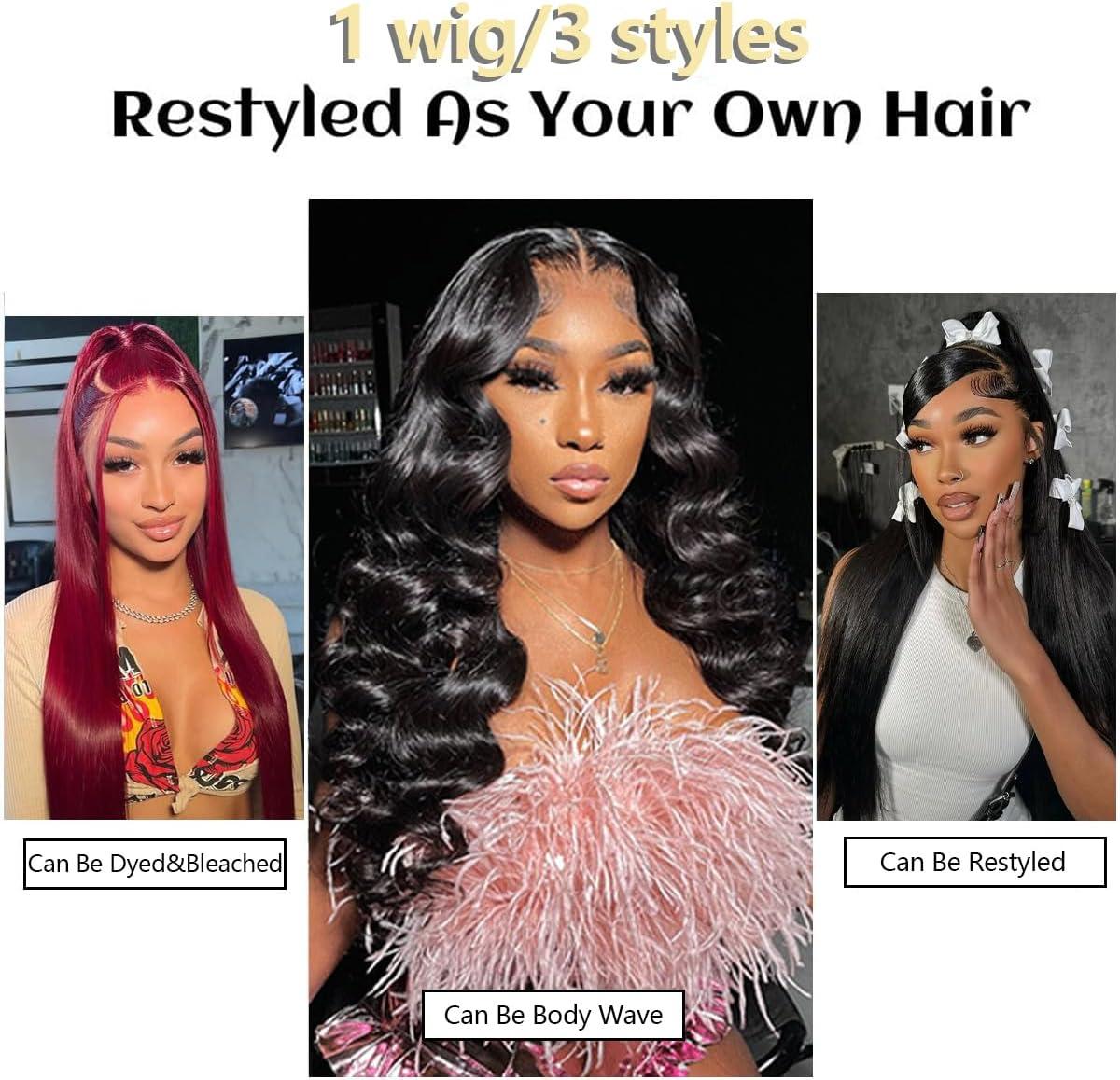 image:imagePerruque Femme Naturelle 13x6 HD Lace Front Wigs Human Hair 20 Pouces180 Density Straight Perruque Cheveux Humain Pre Plucked With Baby Hair Lace Wig Human Hair Natural Color for Black WomenNatural Color