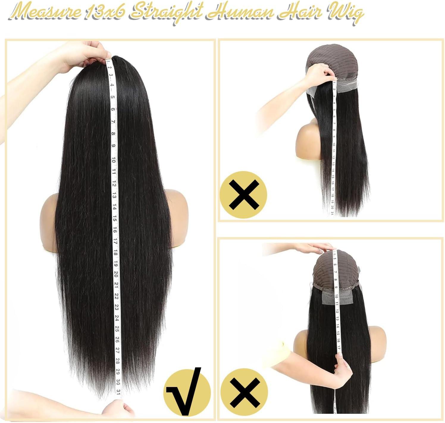 image:imagePerruque Femme Naturelle 13x6 HD Lace Front Wigs Human Hair 20 Pouces180 Density Straight Perruque Cheveux Humain Pre Plucked With Baby Hair Lace Wig Human Hair Natural Color for Black WomenNatural Color