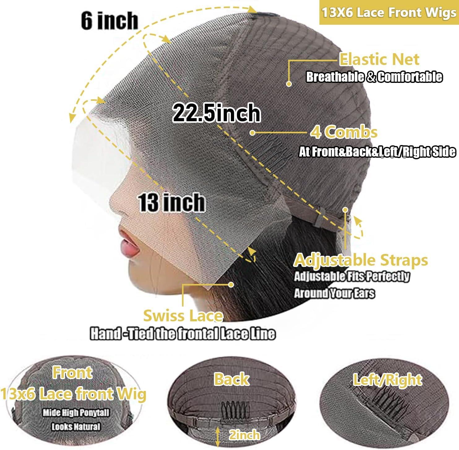 image:imagePerruque Femme Naturelle 13x6 HD Lace Front Wigs Human Hair 20 Pouces180 Density Straight Perruque Cheveux Humain Pre Plucked With Baby Hair Lace Wig Human Hair Natural Color for Black WomenNatural Color