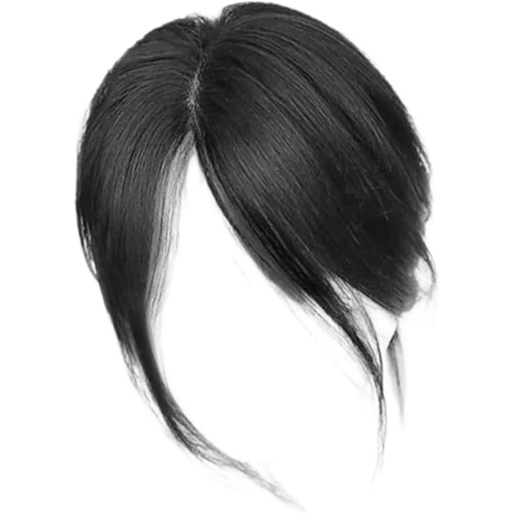 image:imageGnrique Topper Raie Latrale Mdiane Frange Postiche Raie Mdiane Postiche Femme pour Augmentation de Volume Naturel pour Sorties Quotidiennes et vnementsNoir