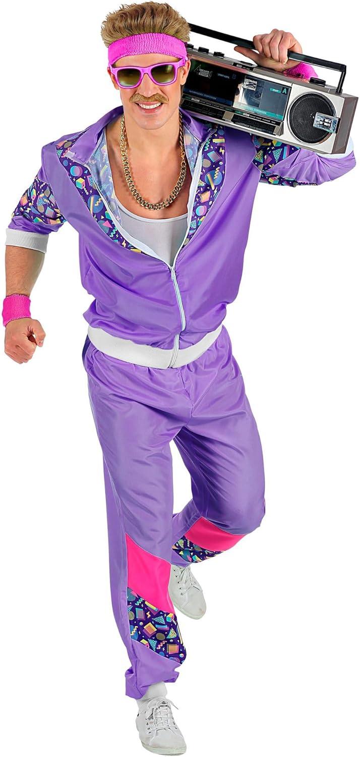 image:imageW WIDMANN MILANO Party Fashion Survtement fantaisie style vintage tenue des annes 80 survtement de jogging pour le carnaval et les ftesAubergine