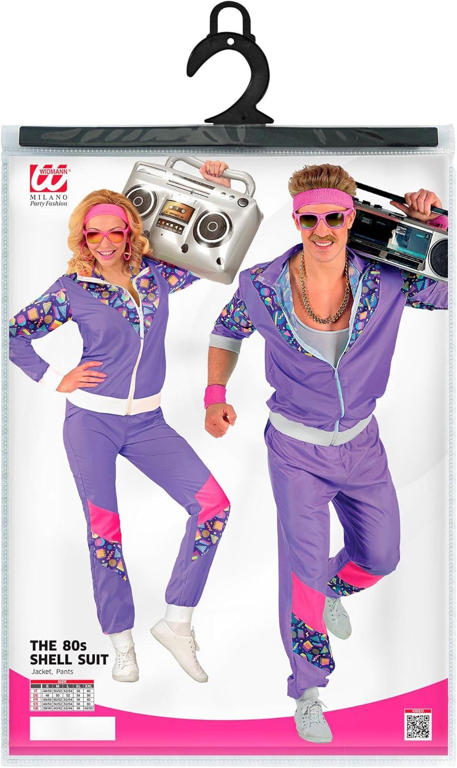image:imageW WIDMANN MILANO Party Fashion Survtement fantaisie style vintage tenue des annes 80 survtement de jogging pour le carnaval et les ftesAubergine