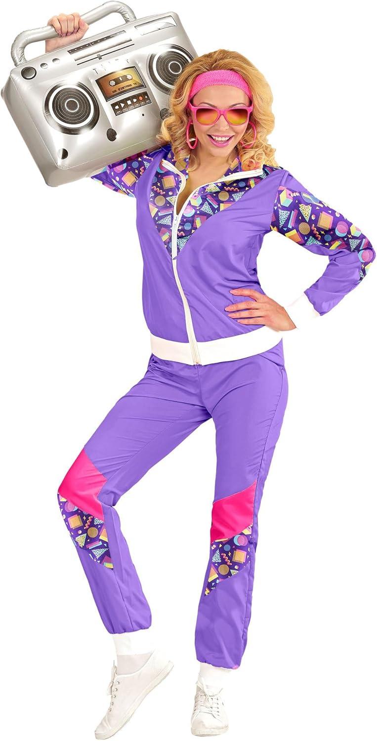 image:imageW WIDMANN MILANO Party Fashion Survtement fantaisie style vintage tenue des annes 80 survtement de jogging pour le carnaval et les ftesAubergine